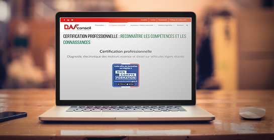 DAF Conseil | Booster de performances, lance une certification professionnelle TECH DIAG 4 finançable avec son Compte Personnel de Formation (CPF)